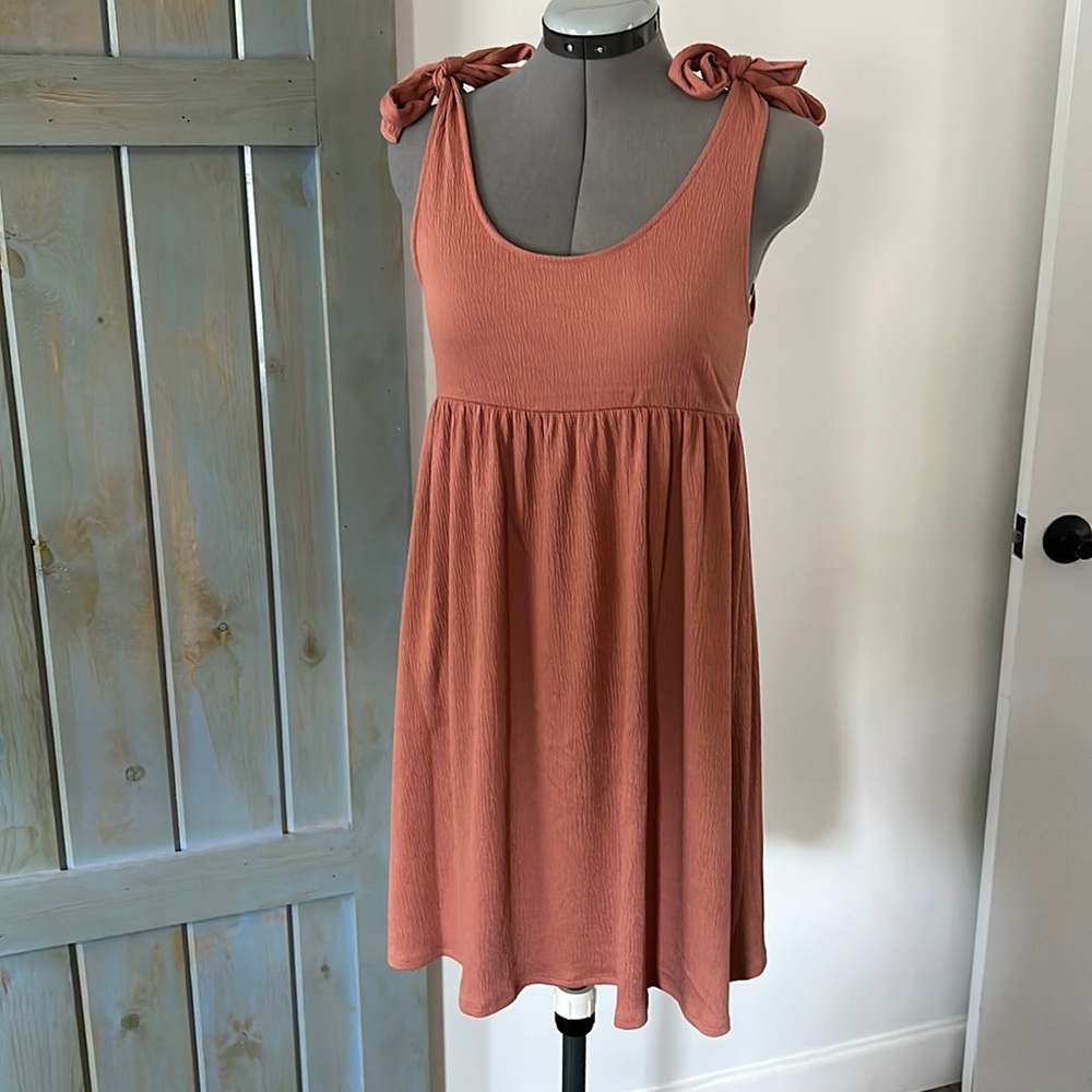 Wild Fable Sleeveless Tie Strap Babydoll Textured Knit Dress